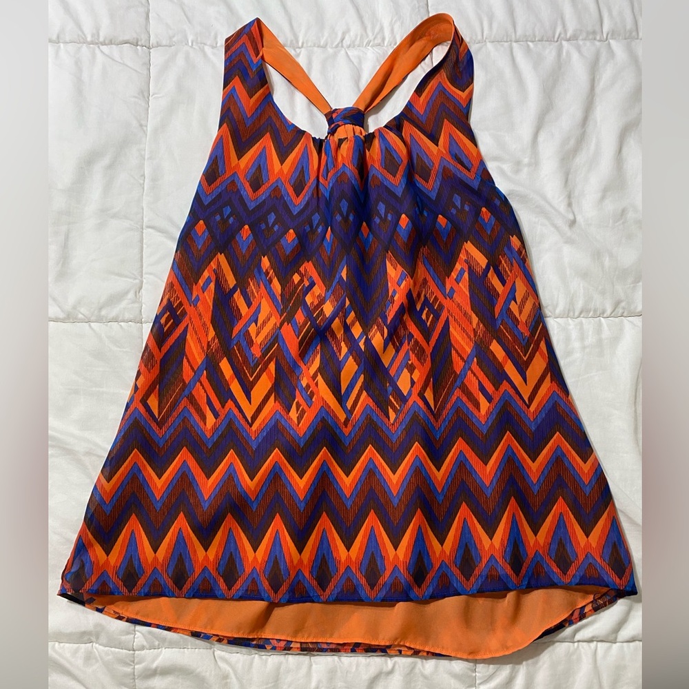 GAP Orange and Blue Zigzag Tank Top